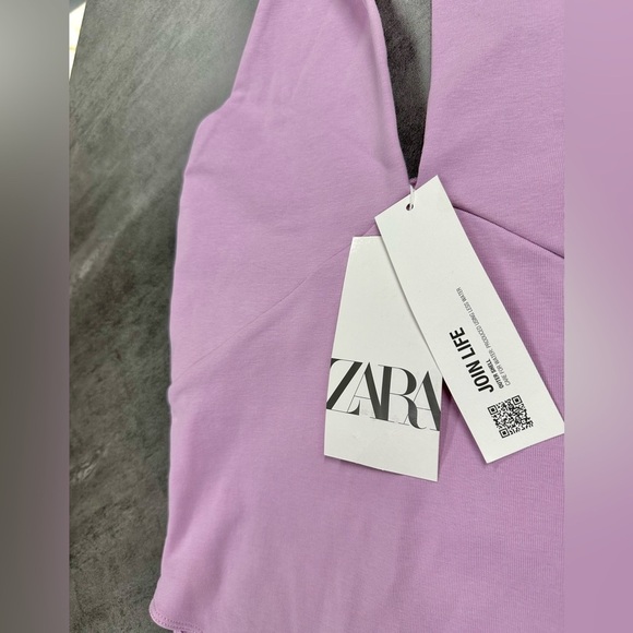 Zara Lilac Two Way Stretch Cotton Bikini Cut Bodysuit - Picture 6 of 8
